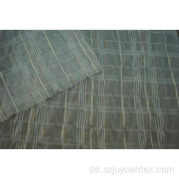 Polyester Chiffon Crinkle Gold Lurex Streifen Dobby Stoff